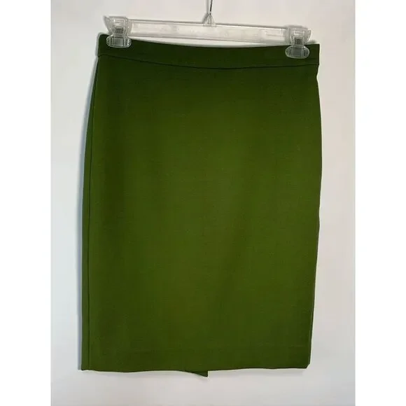 J. Crew Women's Knee Length Pencil Skirt Green Size2 - Picture 1 of 7